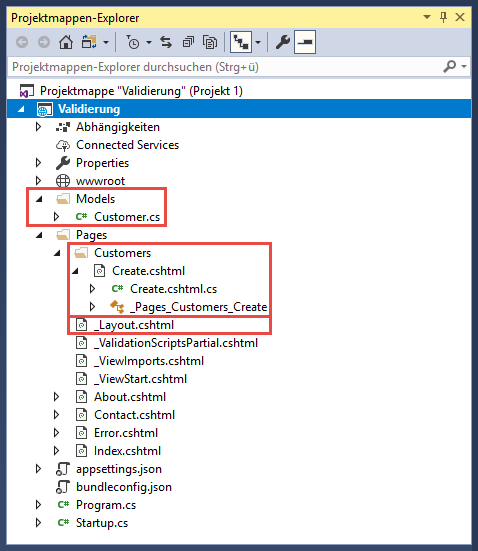 Anlage einiger Verzeichnisse und Dateien