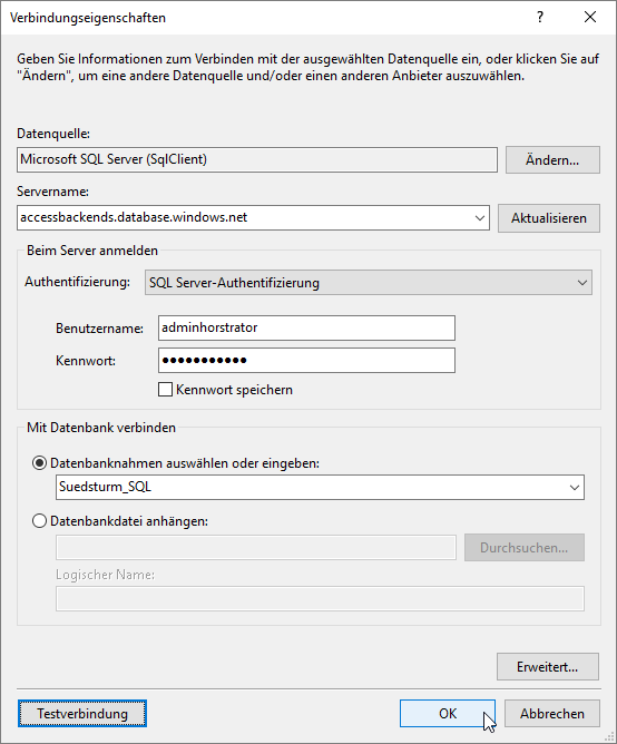 Auswahl der Datenquelle