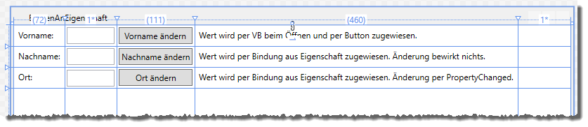 Beispiel für mit Daten gefüllte Textfelder im Entwurf