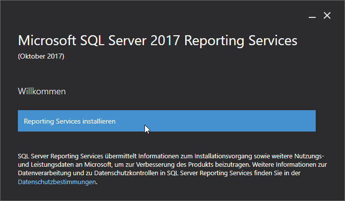 Installation der Reporting Services