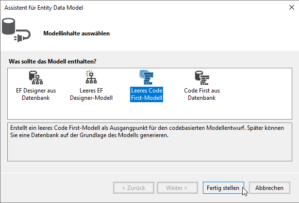 Auswahl des Model-Typs