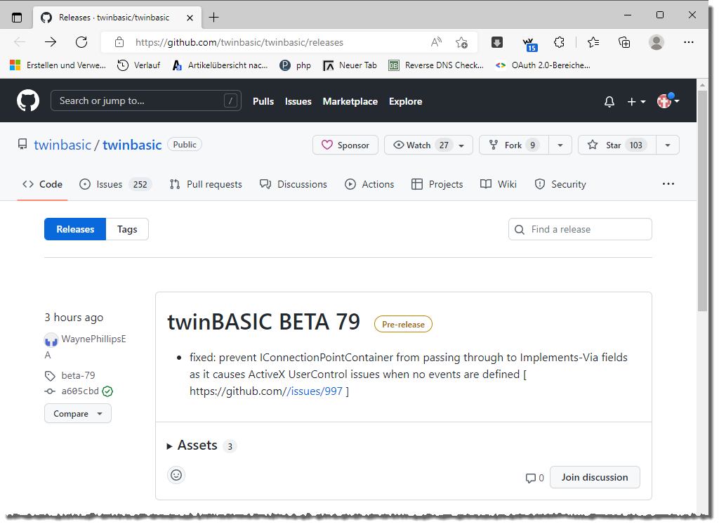 Download von twinBASIC in der jeweils aktuellen Version