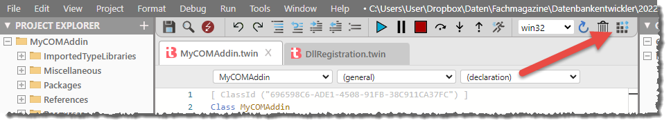 Erstellen des COM-Add-Ins