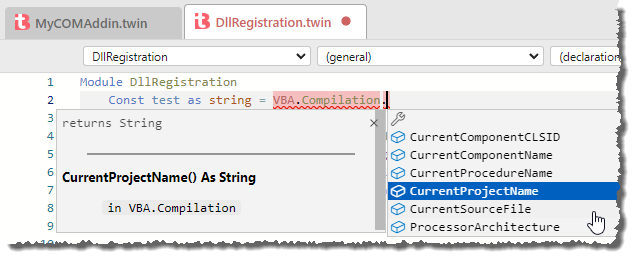 Die Compilation-Klasse per IntelliSense