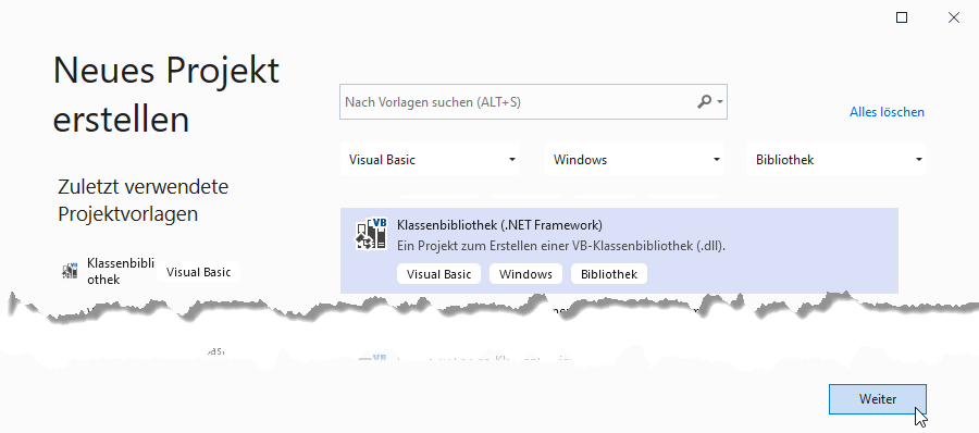 Erstellen eines neuen Projekts