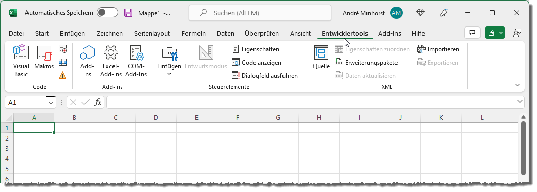 Die Entwickertools im Ribbon