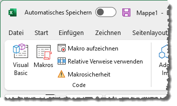 Der Befehl Makro aufzeichnen in Excel