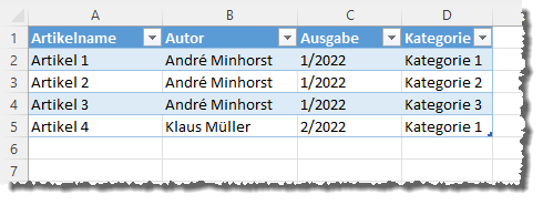 Tabelle mit zusätzlichen Funktionen