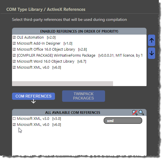 Hinzufügen von Verweisen