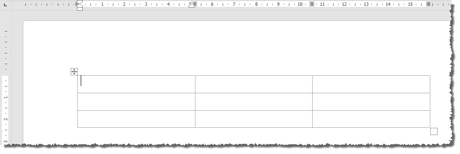 Neue Tabelle mit drei Zeilen und drei Spalten