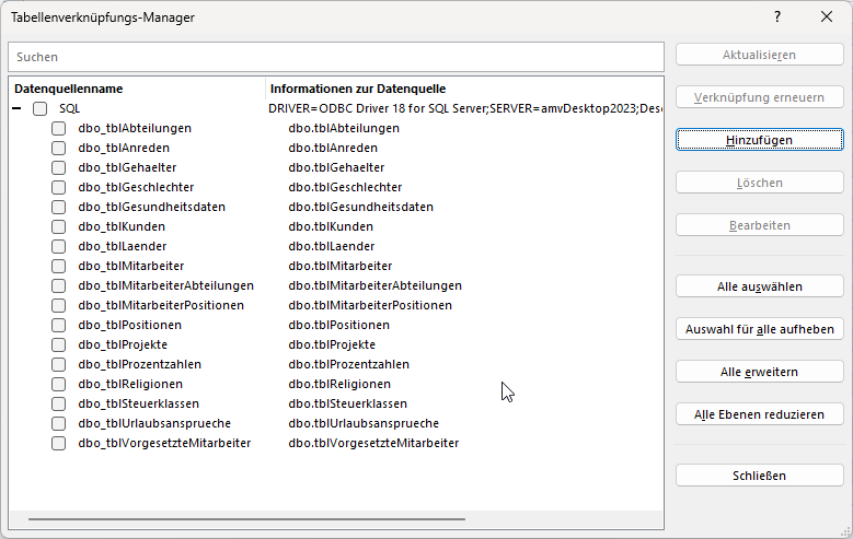 Der Tabellenverknüpfungs-Managers