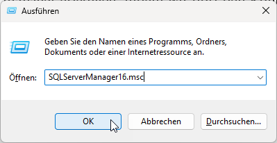 Aufrufen des SQL Server-Konfigurationsmanagers