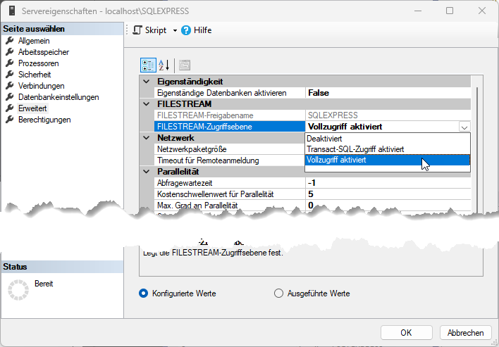 Erweitern auf Vollzugriff