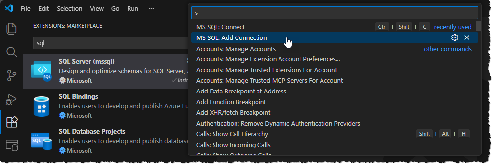 Hinzufügen einer Verbindung