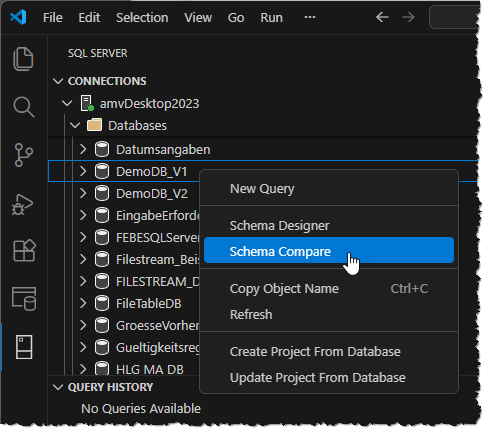 Start des Vergleichs