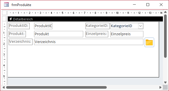 Das Formular frmProdukte