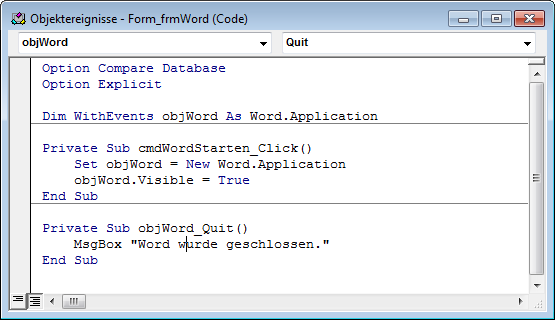 Implementieren eines Ereignisses eines Objekts