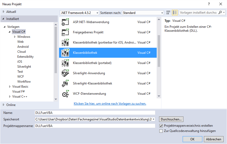 Hinzufügen eines Projekts, das wir als DLL verwenden können