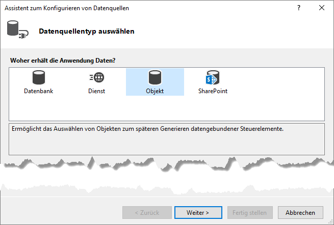 Die Daten sollen aus einem Objekt bezogen werden.