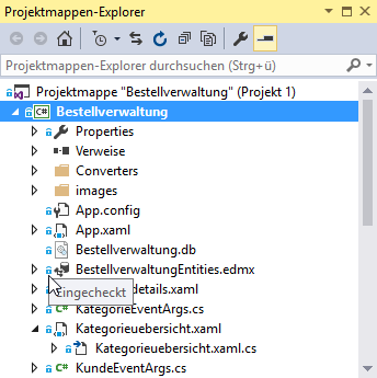 Nach dem Hinzufügen zur Quellcodeverwaltung