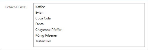 Anzeige der Bezeichnungen der Tabelle Produkte