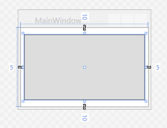 Ein Button-Element mit verschiedenen Margin-Werten