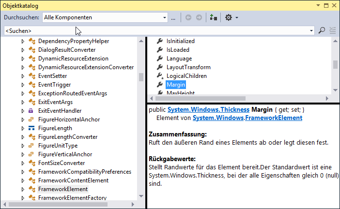 Definition der Eigenschaft Margin