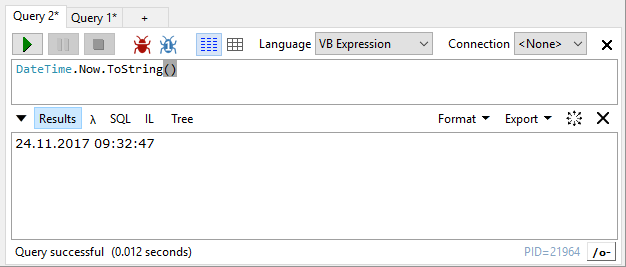 VB-Ausdrucks, dessen Ergebnis dann im Ausgabebereich landet