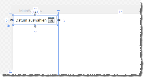 Das DatePicker-Element in der Entwurfsansicht