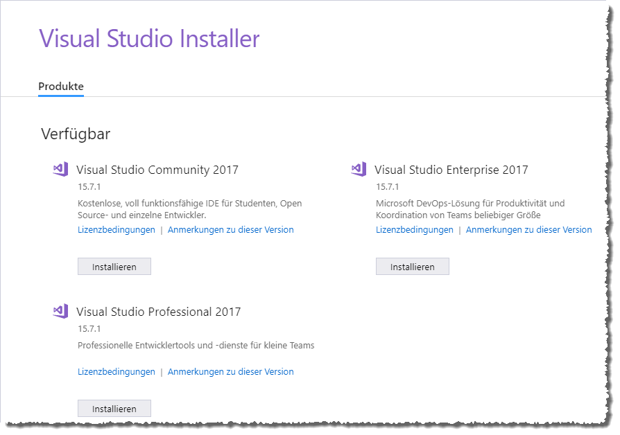 Start des Installers