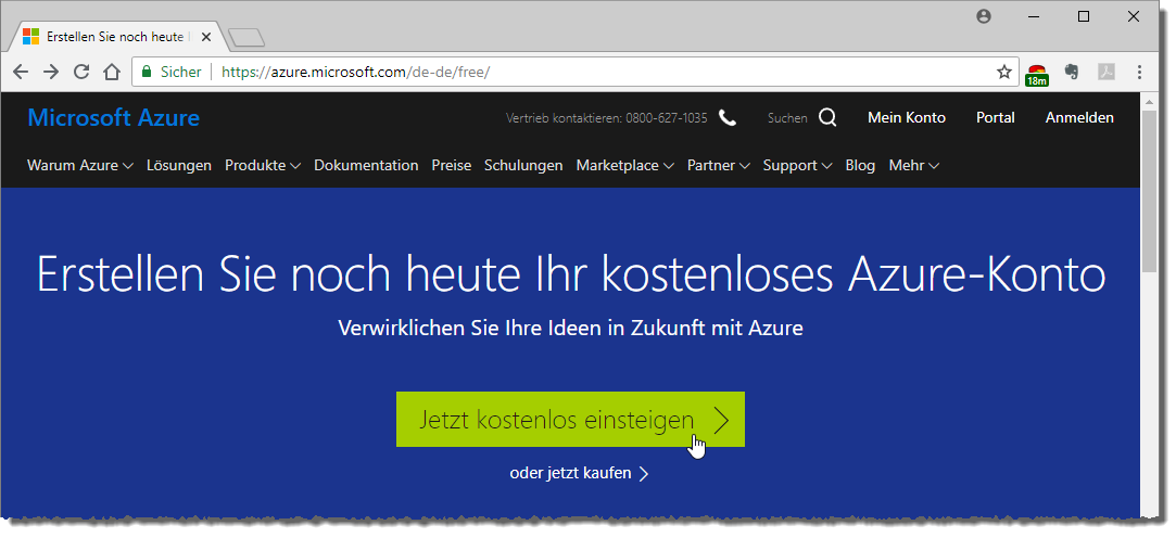 Erstellen eines Azure-Kontos