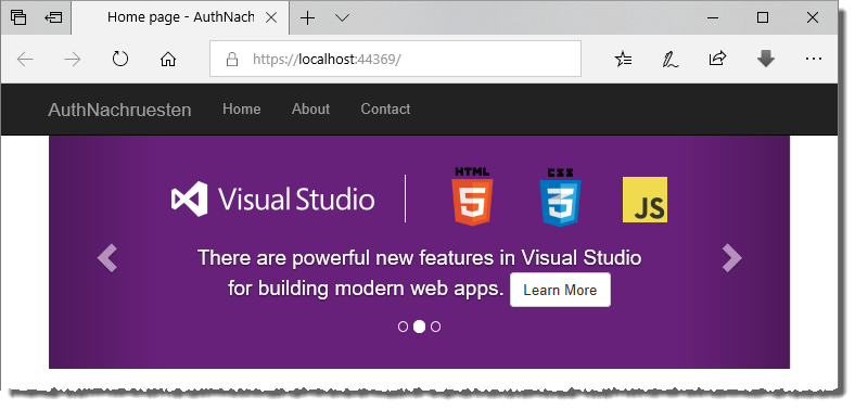 Start der Webanwendung ohne Authentifizierung