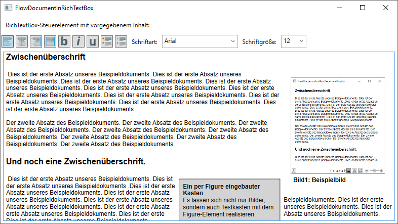 RichTextBox-Steuerelement mit Formatierungs-Menü