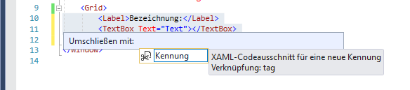 Auswählen des gewünschten Elements