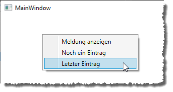Kontextmenü mit drei Einträgen
