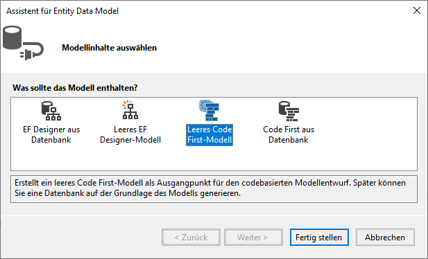 Typ des Modells auswählen