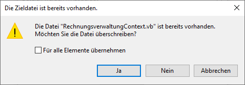 Überschreiben der Datei bestätigen
