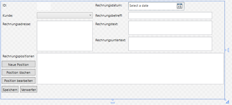 Erweiterung der Seite zur Anzeige der Rechnungsdetails