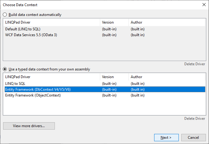 Einrichten einer Datenquelle mit LINQ