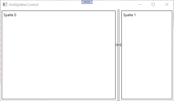 Einstellen der Größe der Bereiche links und rechts vom vertikalen GridSplitter-Steuerelement