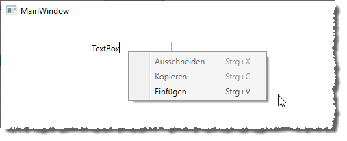 Aktivierte und deaktivierte Kontextmenü-Einträge