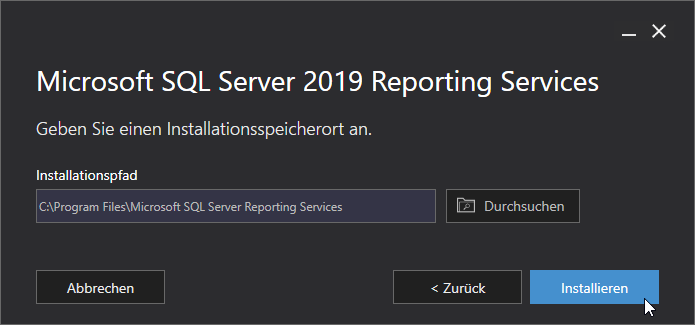 Start der Installation