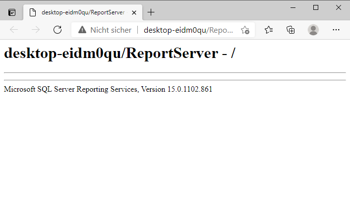 Erster Aufruf des Report-Servers