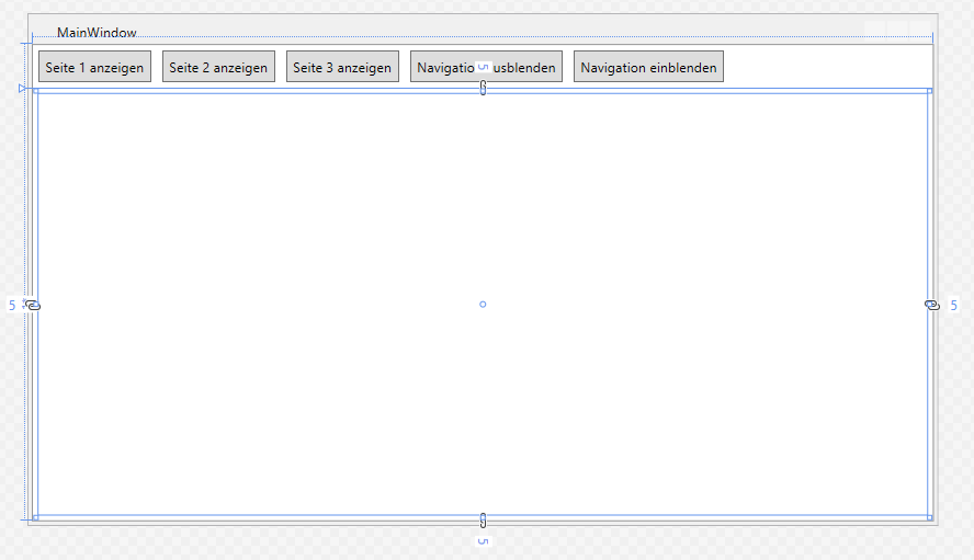 Frame-Element mit Schaltflächen