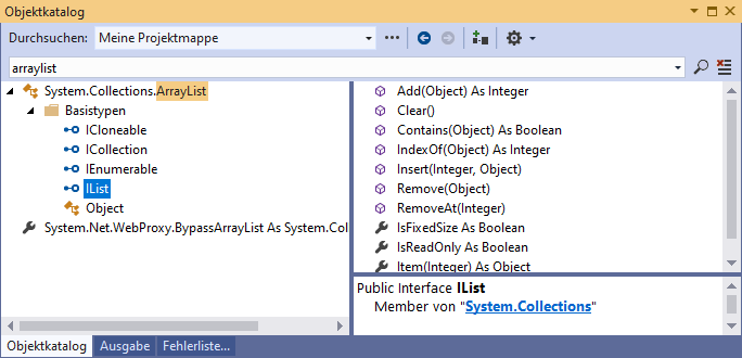 Eigenschaften, Methoden und Ereignisse der IList-Schnittstelle