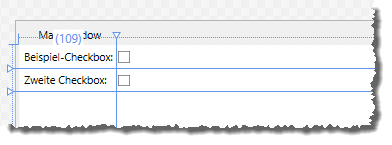 Mehrere ausgerichtete CheckBox-Elemente