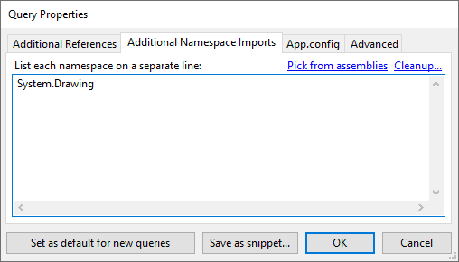 Importieren des Namespaces System.Drawing.