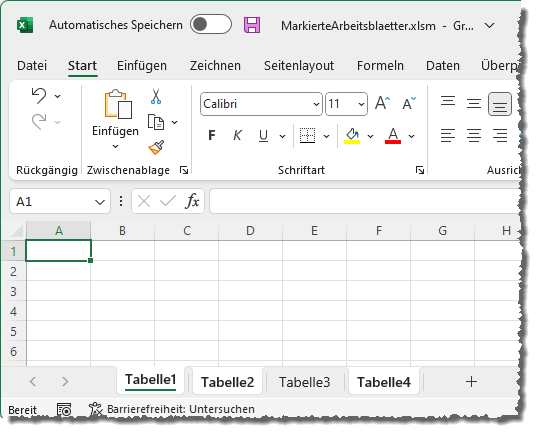 Mehrere markierte Arbeitsblätter