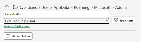 Speichern als Excel-Add-In