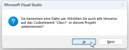 Umbenennen von Datei und Klasse